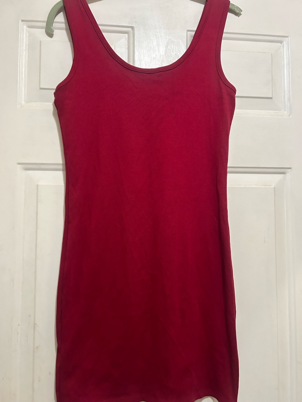GUESS Wine Red Slim Ribbed Tank Dress! - Picture 3 of 4